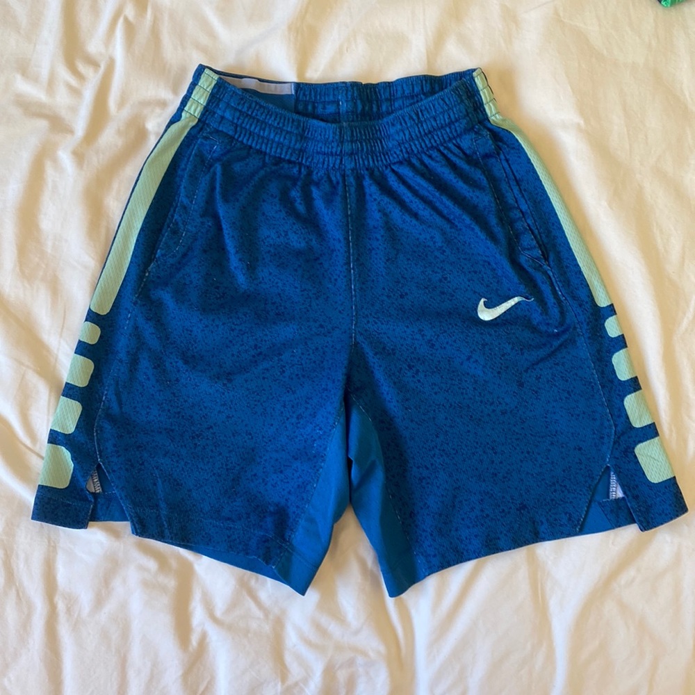 Nike Dri-Fit Blue and Green Boys Athletic Shorts Size M